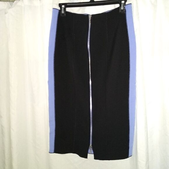 Amanda Wakeley Sz 6 black/blue pencil skirt - Picture 8 of 11